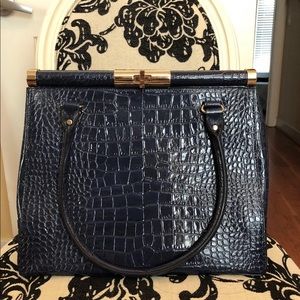 Kate Spade navy croc leather bag